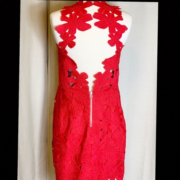 Saylor for Free People Jessa Red Lace Dress - Picture 4 of 12